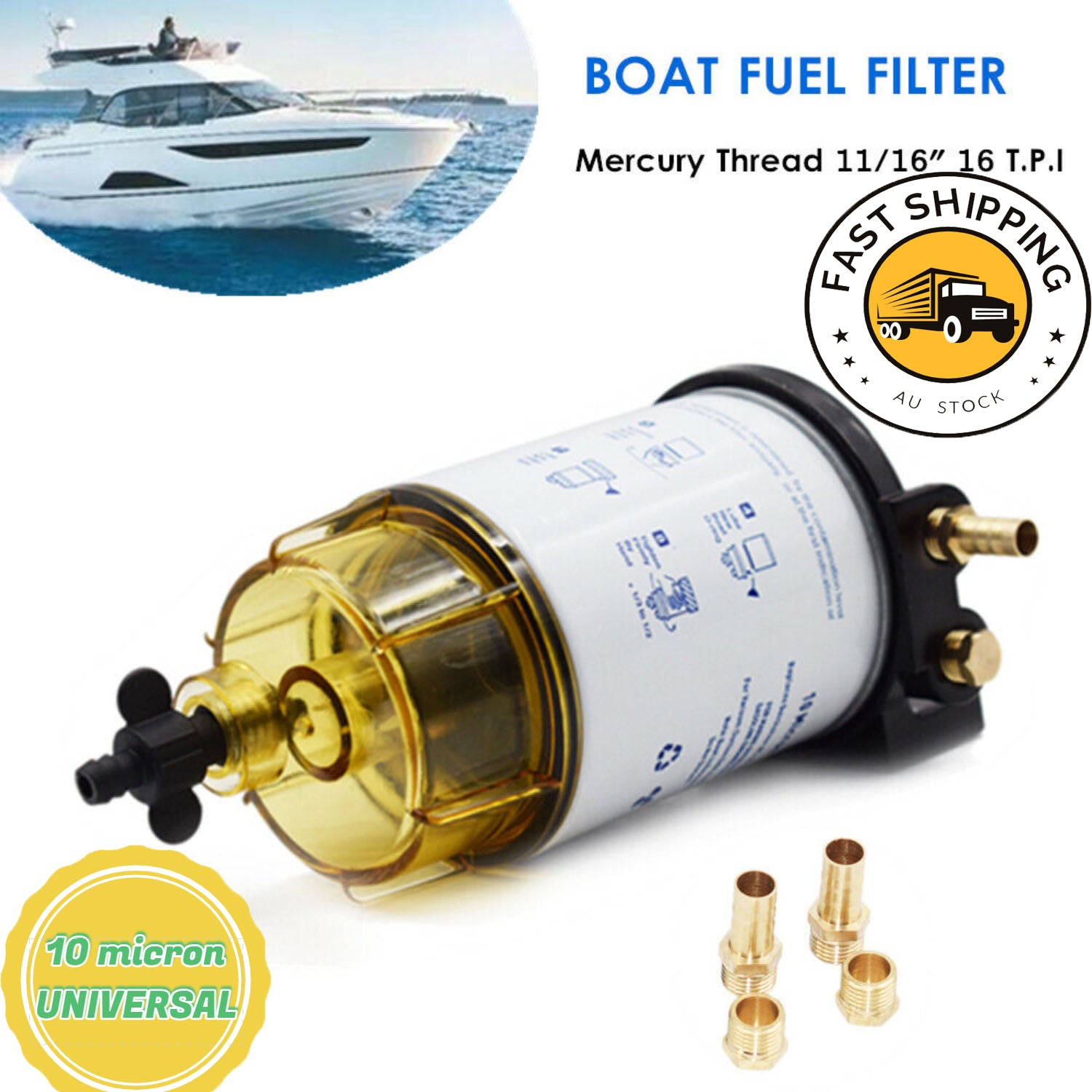 Boat Fuel Filter Fuel Water Separator Mercury/Yamaha -MARINE/OUTBOARD