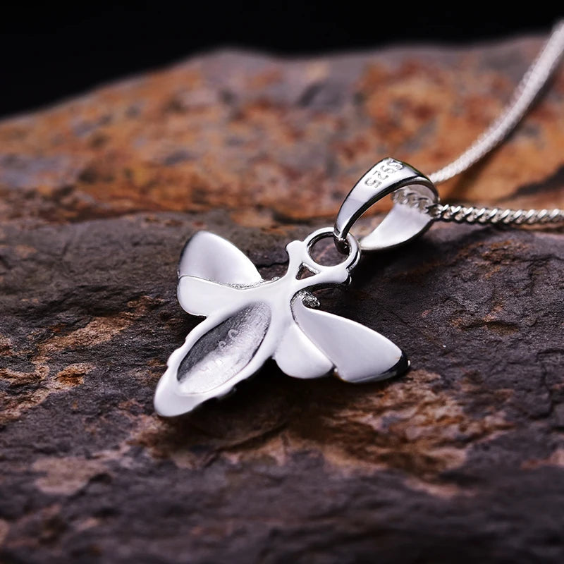 Lotus Fun Real 925 Sterling Silver Handmade Fine Jewelry Lovely Charm Honey Bee Pendant without Chain Acessorios for Women Gift