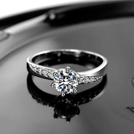 Hot sell new fashion 925 sterling silver shiny zircon female finger rings for women jewellery wholesale wedding gift