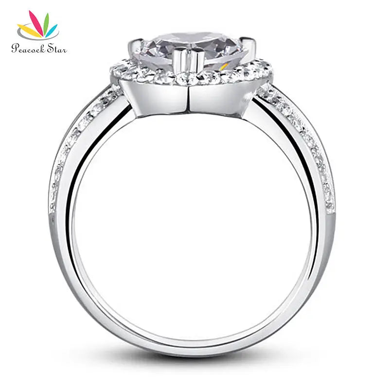 Peacock Star 2 Carat Heart Cut Solid 925 Sterling Silver Wedding Anniversary Engagement Ring Jewelry CFR8011