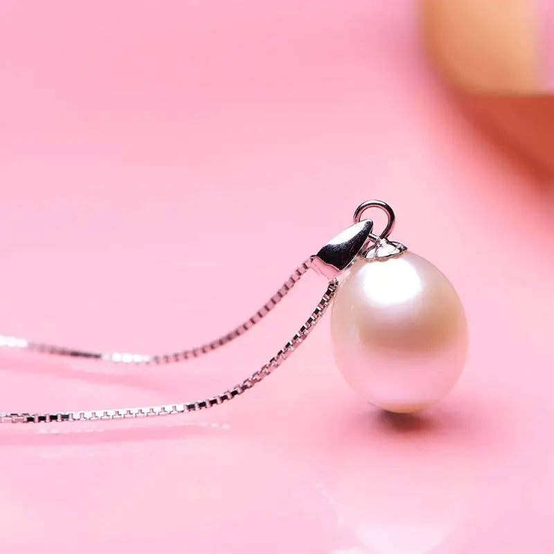 ASHIQI Natural Freshwater Pearl Necklaces & Pendants  Real 925 Sterling Silver Jewelry for Women