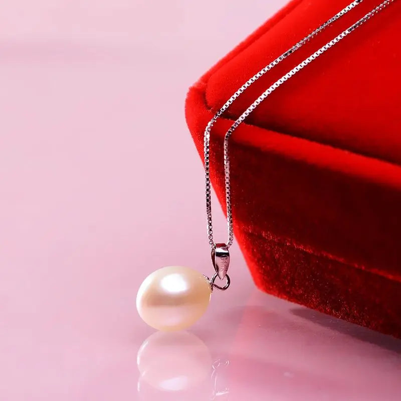 ASHIQI Natural Freshwater Pearl Necklaces & Pendants  Real 925 Sterling Silver Jewelry for Women