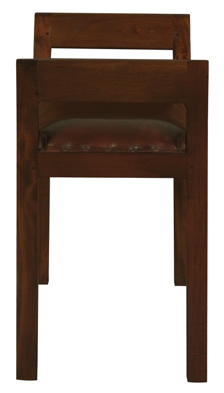 Wilson Genuine Leather Single Seater Stool/Bench (Mahogany)