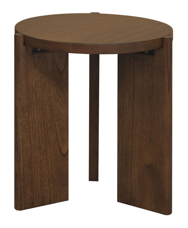 Apollo Round Solid Timber Side Table (Walnut)
