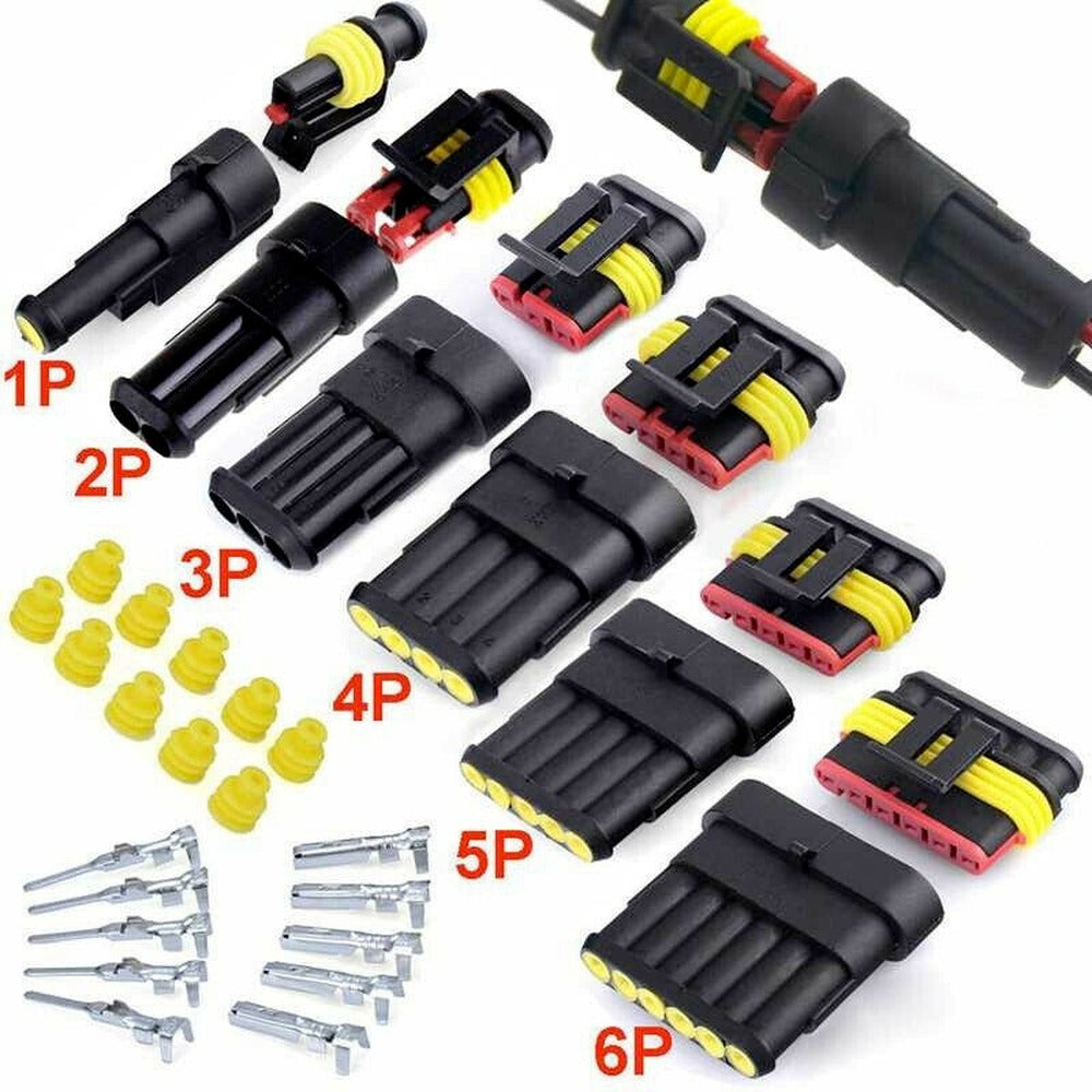 708PCS Car Waterproof Electrical Wire Connectors Plug Terminals Kits 1/2/3/4 Pin