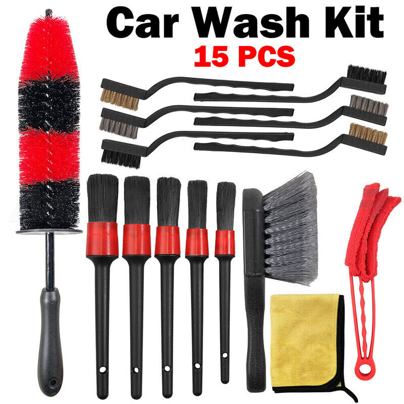 15x Car Wash Kit Wheel & Rim Brush Detail All The Brushes Needed For Car Wash B