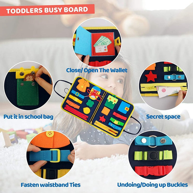 Colorful Toddler Busy Board Intelligence Learning Toys Sensory Montessori Board Kids Toy