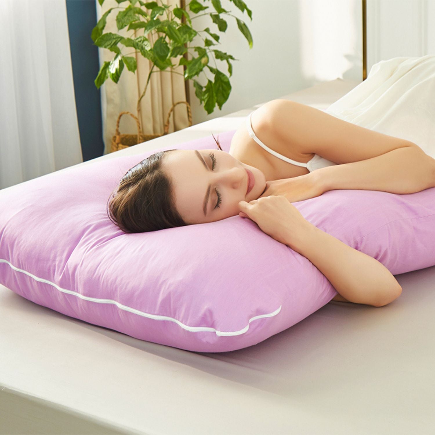 GOMINIMO Pregnancy/Maternity/Nursing Pillow with Pillowcase (Purple)