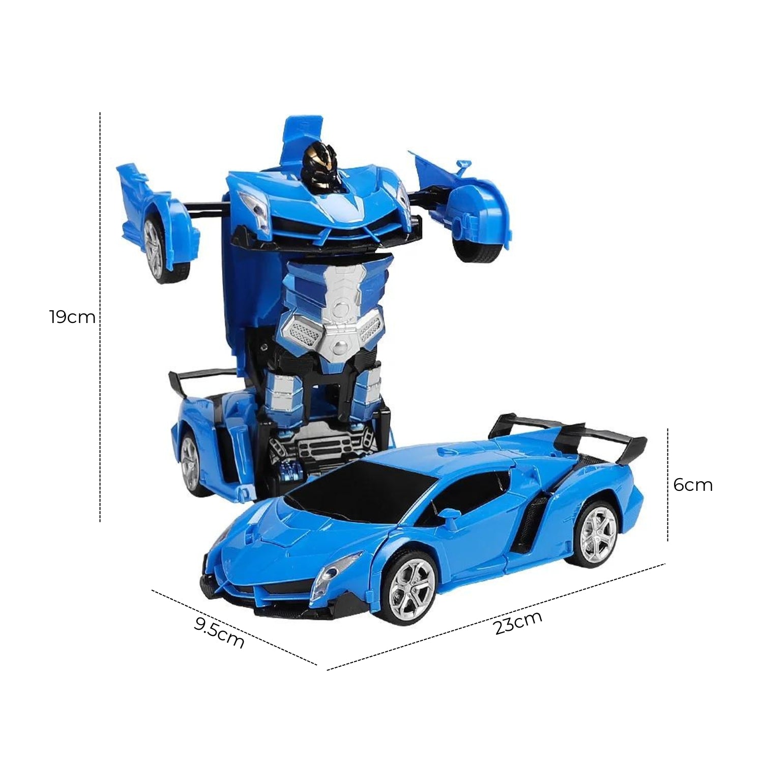 GOMINIMO Transform Car Robot Sport Car with Remote Control (Blue) GO-TCR-101-FM