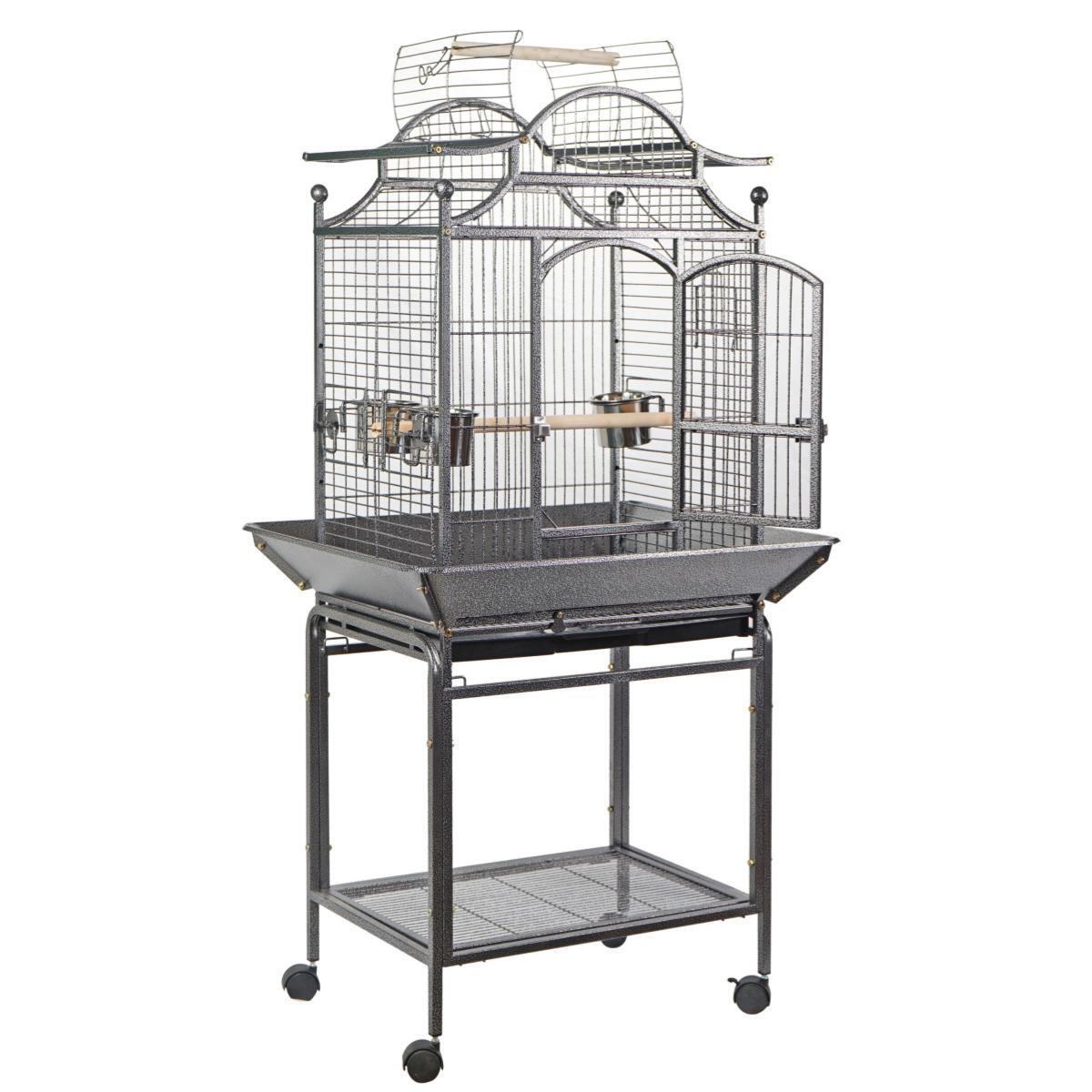 YES4PETS Large Bird Budgie Cage Parrot Aviary Carrier With Stand & Wheel