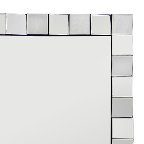 Wall Mirror MDF Silver Mirror Clear Image Rectangular Shape MRR-08