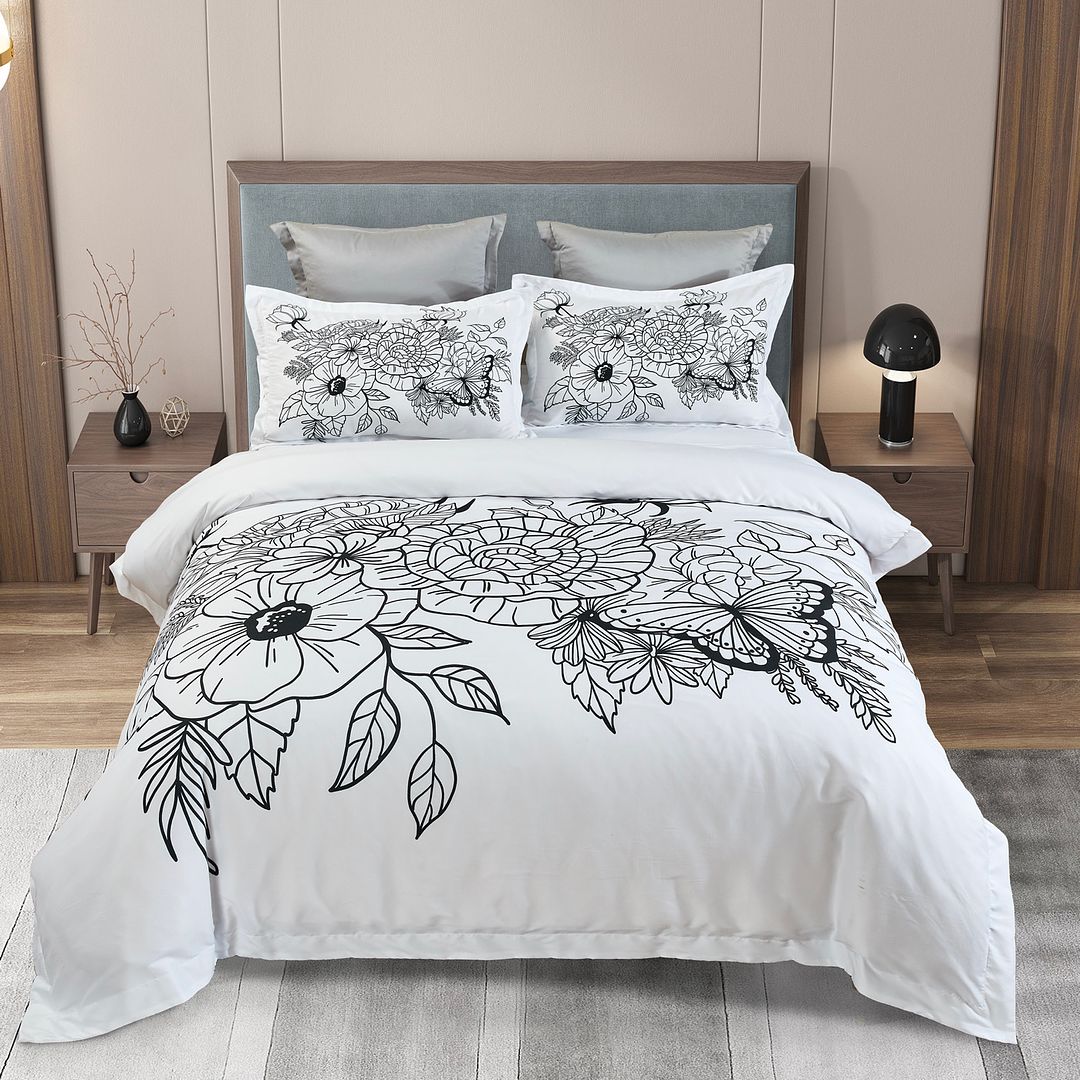 Viene Floral Quilt Cover Set - Queen Size