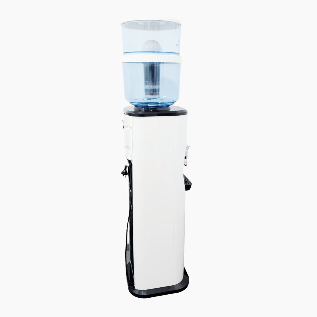 Luxurious Black and White Free Standing Hot and Cold Water Dispenser with Filter Bottle - LG Compressor