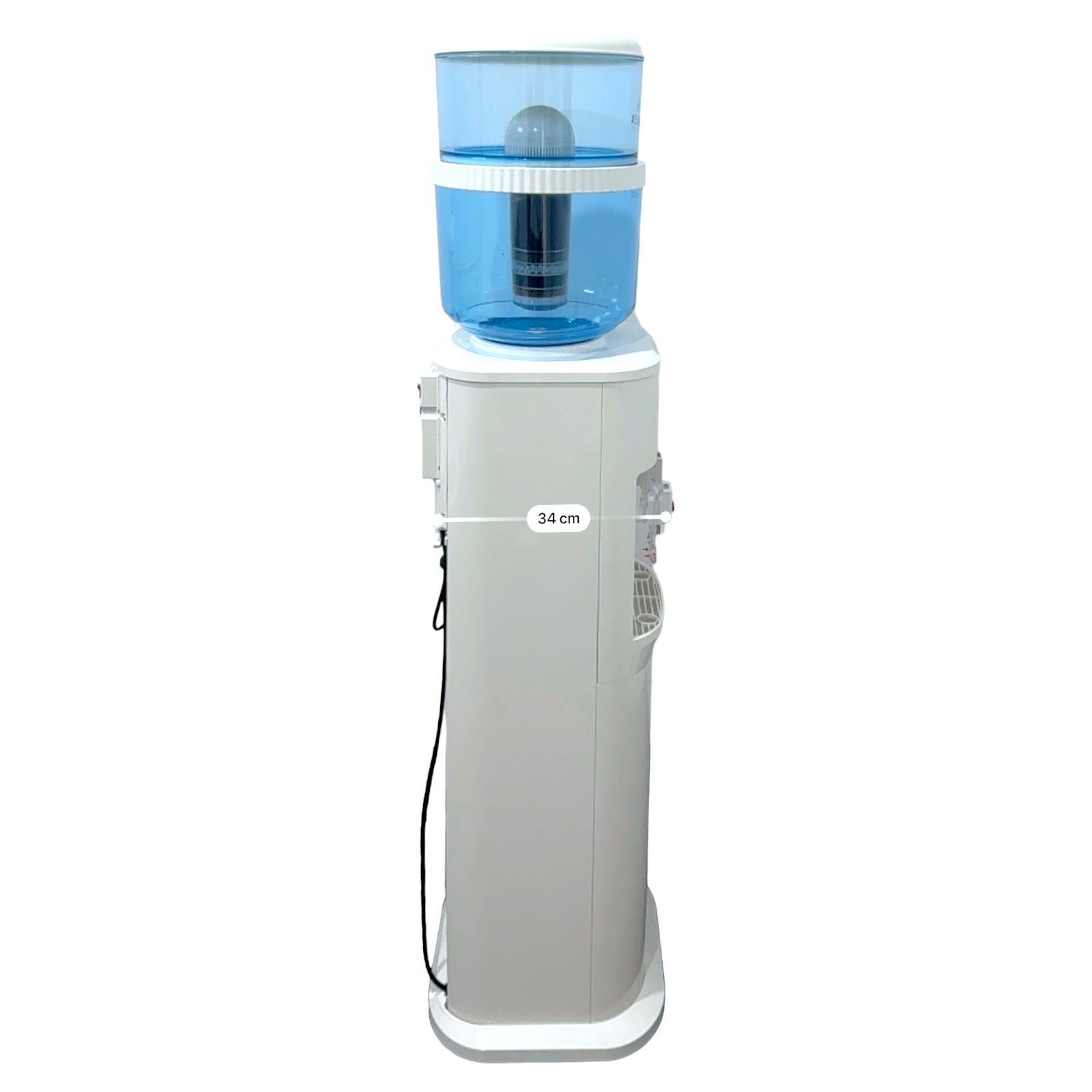 Luxurious White Free Standing Hot and Cold-Water Dispenser with Filter Bottle and LG Compressor