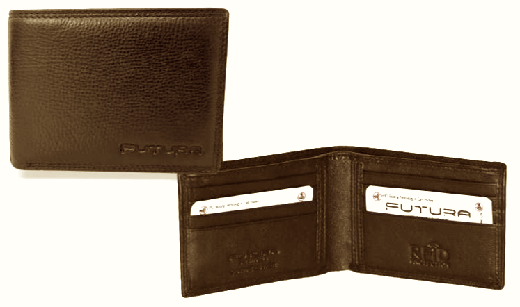 Futura Mens RFID Protected Slim Genuine Leather Wallet - Tan