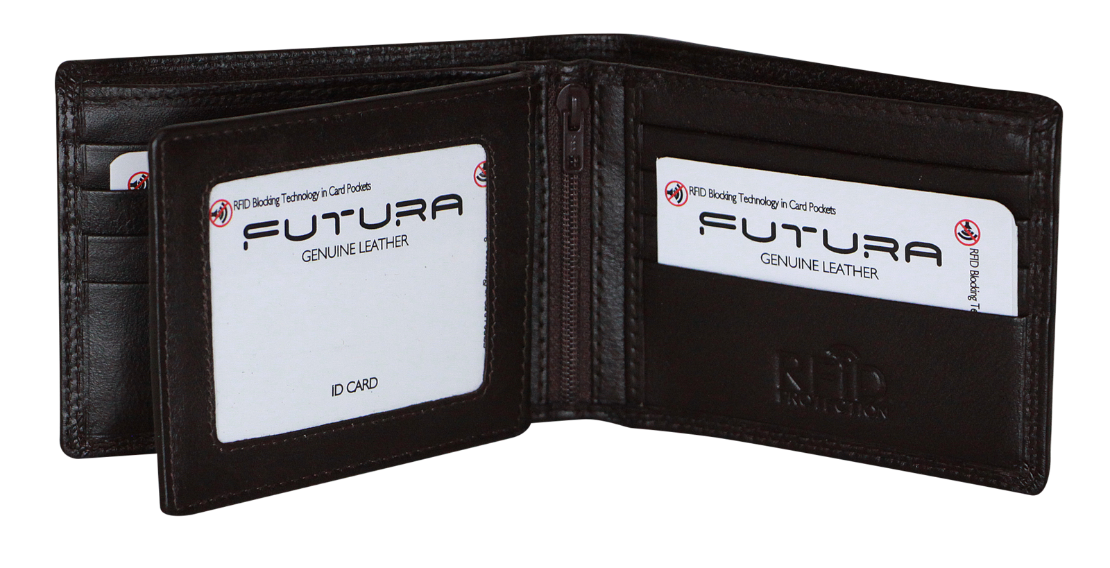 Futura Mens Harrison RFID Genuine Leather Wallet - Brown