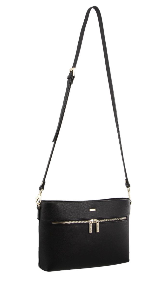 Morrissey Italian Structured Leather Cross Body Handbag (MO3028) Bag - Black