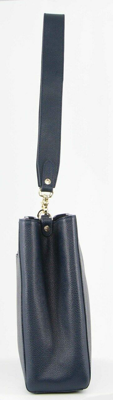 Morrissey Ladies Italian Structured Leather Cross Body Handbag Bag Womens - Navy
