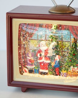 Xmas Tv Music Box Santa 17cm