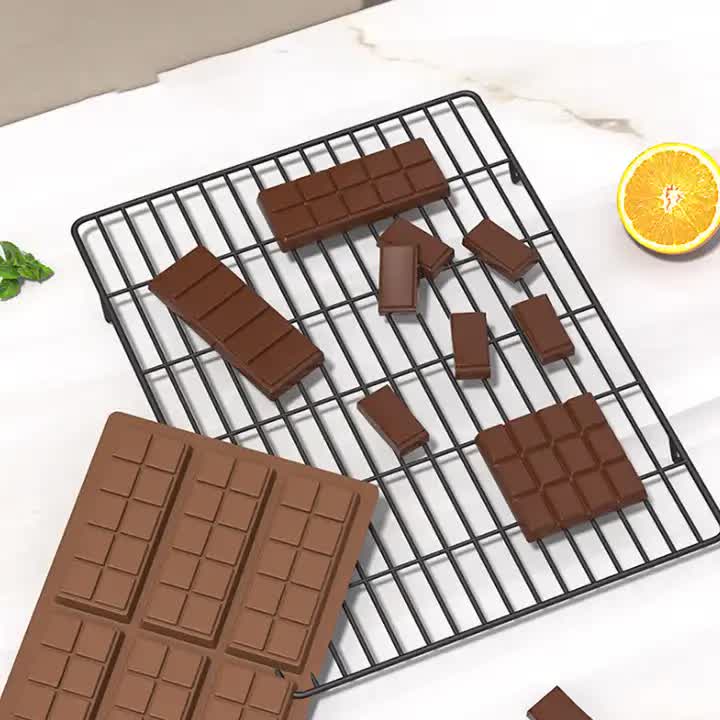 (5 PCS )YH916 Silicone Chocolate Bar Mold - BPA-Free, Heat-Resistant, Non-Stick Baking Tray, Measures 26 cm x 17 cm x 1.5 cm