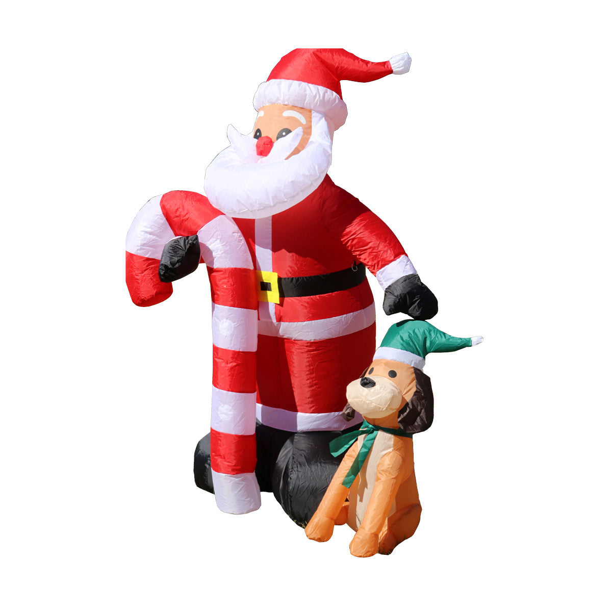 Christmas By Sas 1.7m Self Inflatable LED Santa Dog & Candy Cane