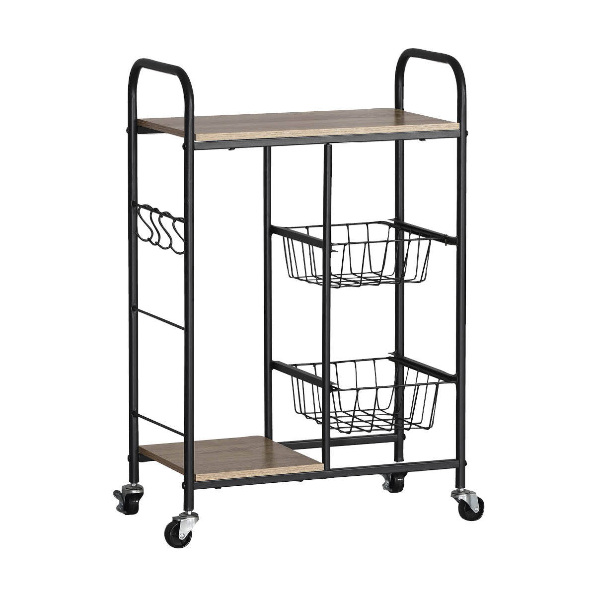 Home Master Kitchen Trolley 2 Tier Stylish Modern Industrial Design 85cm