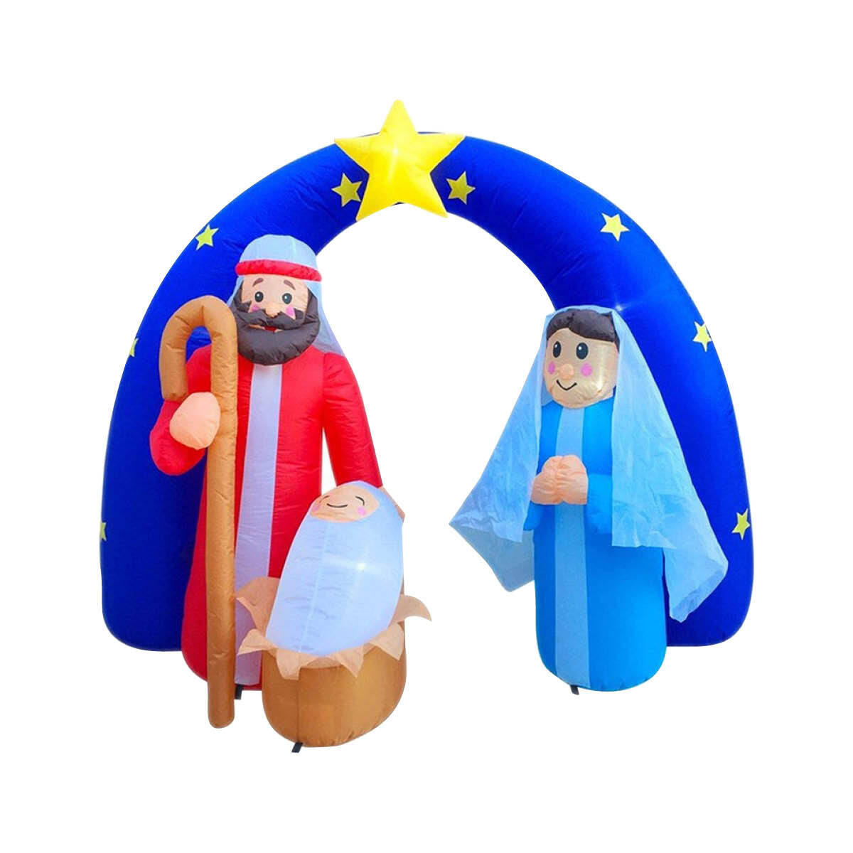 Christmas By Sas 2m Nativity Scene Baby Jesus Self Inflating LED Lighting