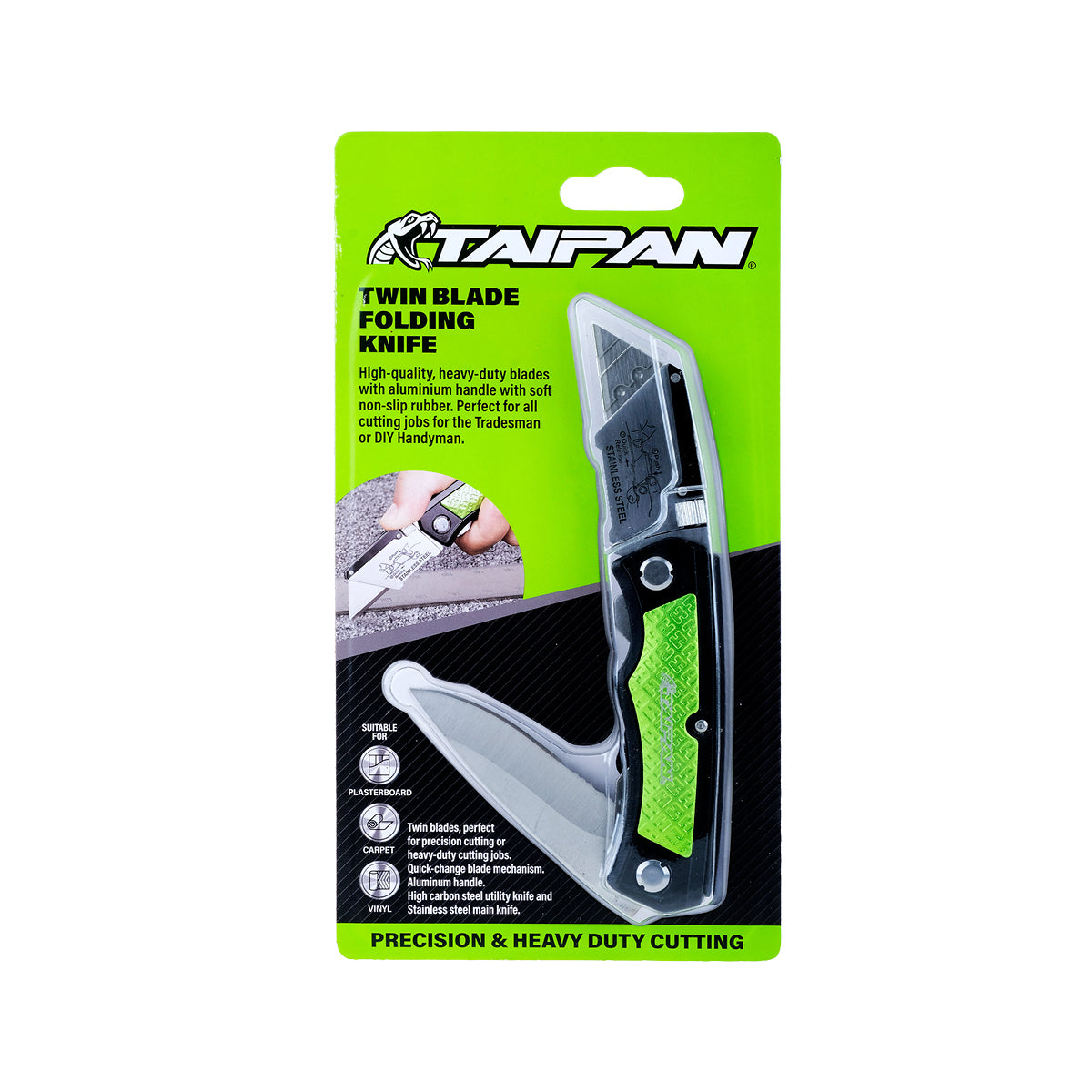 Taipan Twin Blade Folding Knife Aluminium Handle Carbon Vanadium Steel