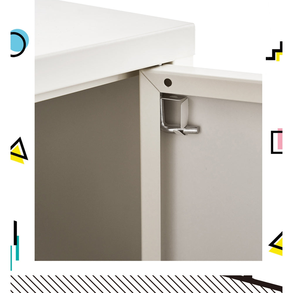 ArtissIn Buffet Sideboard Locker Metal Storage Cabinet - BASE White