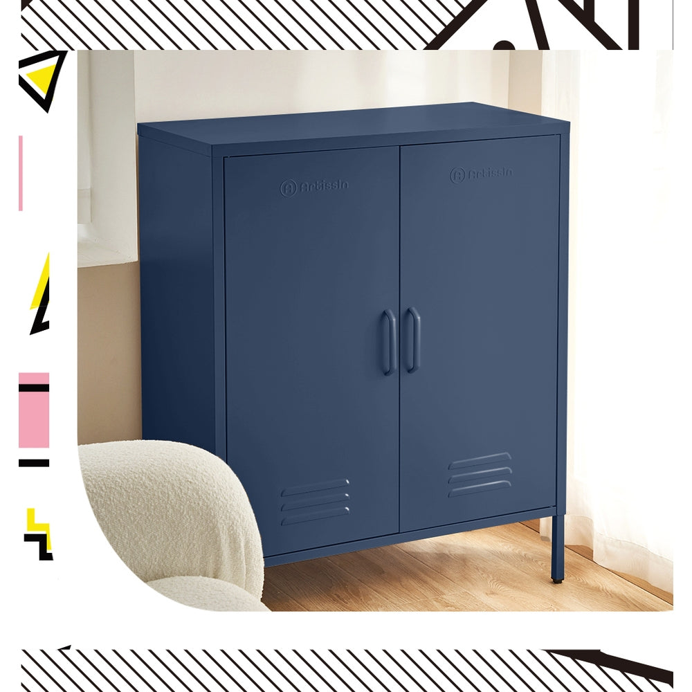 ArtissIn Buffet Sideboard Locker Metal Storage Cabinet - SWEETHEART Blue