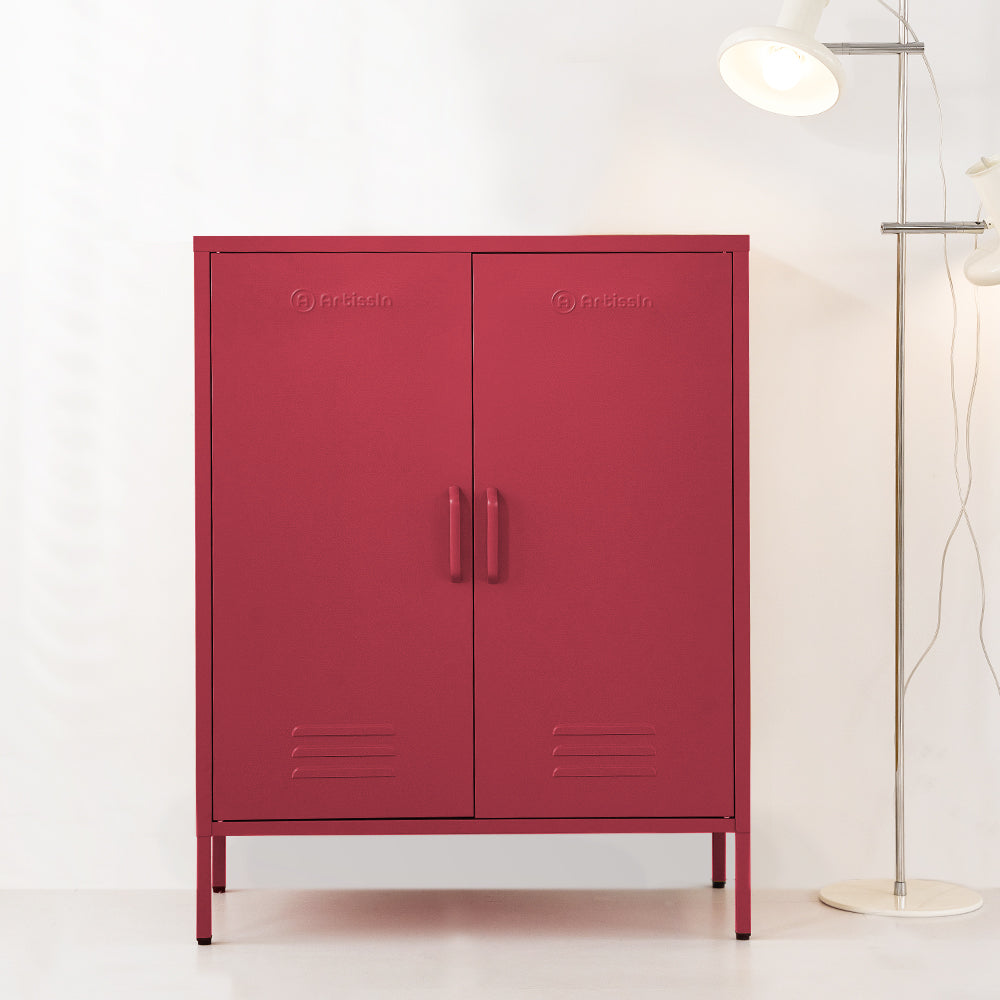 ArtissIn Buffet Sideboard Locker Metal Storage Cabinet - SWEETHEART Pink