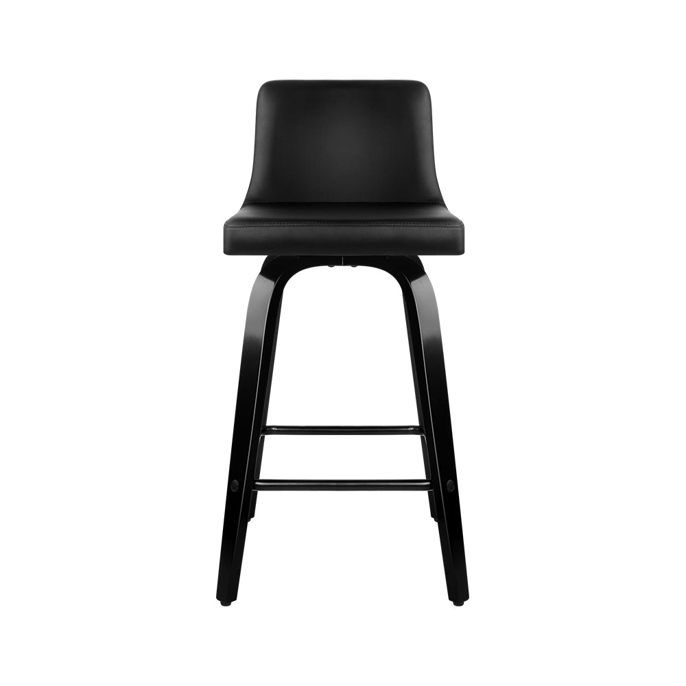 Artiss Set of 4 Wooden PU Leather Bar Stool - Black