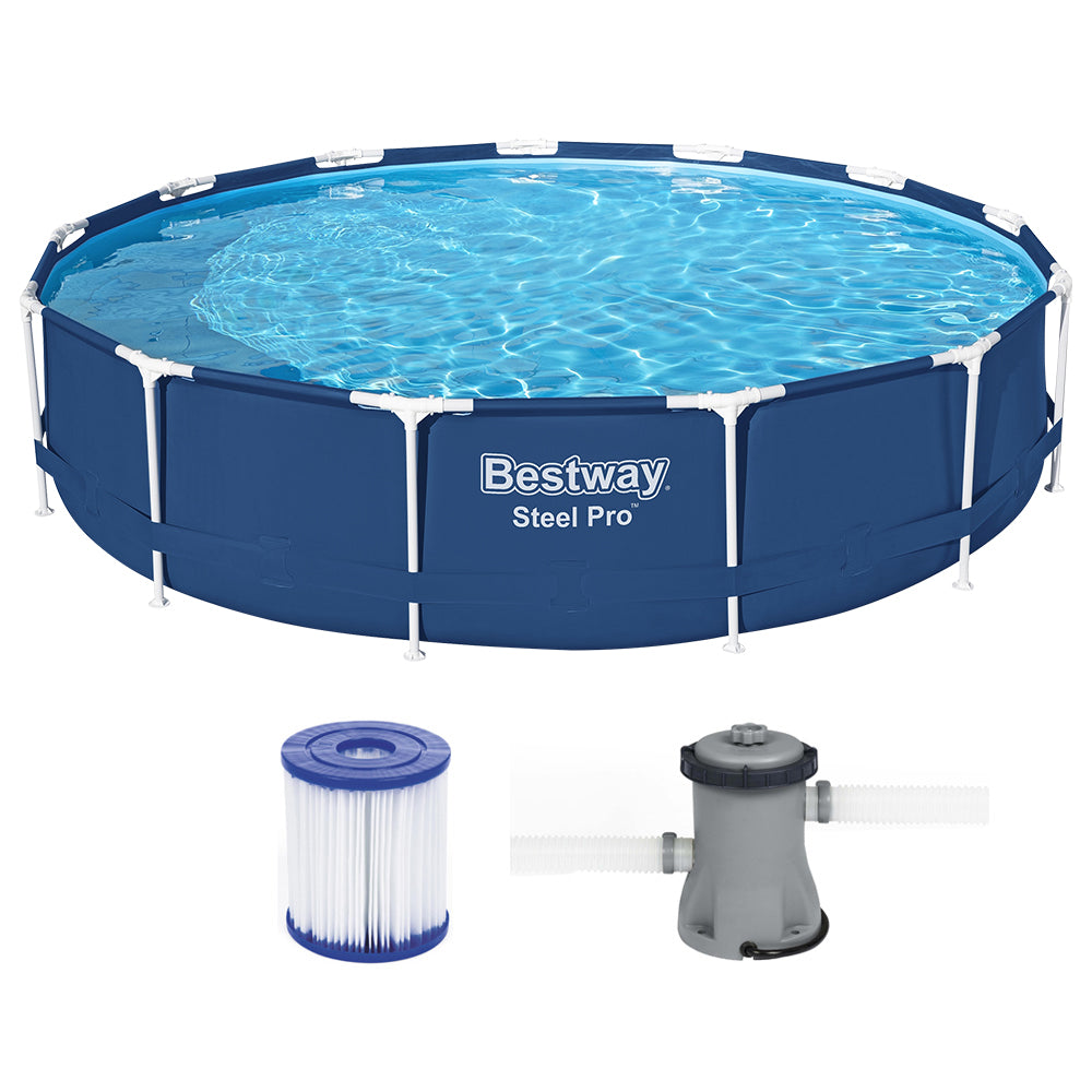 Bestway Swimming Pool Above Ground Filter Pump Steel Pro&trade; Frame Pools 3.96M