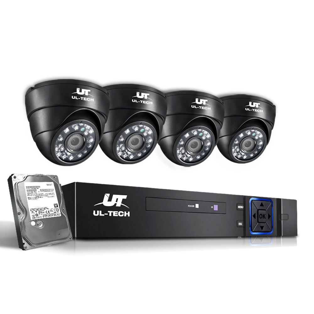 UL-Tech CCTV Security System 2TB 4CH DVR 1080P 4 Camera Sets