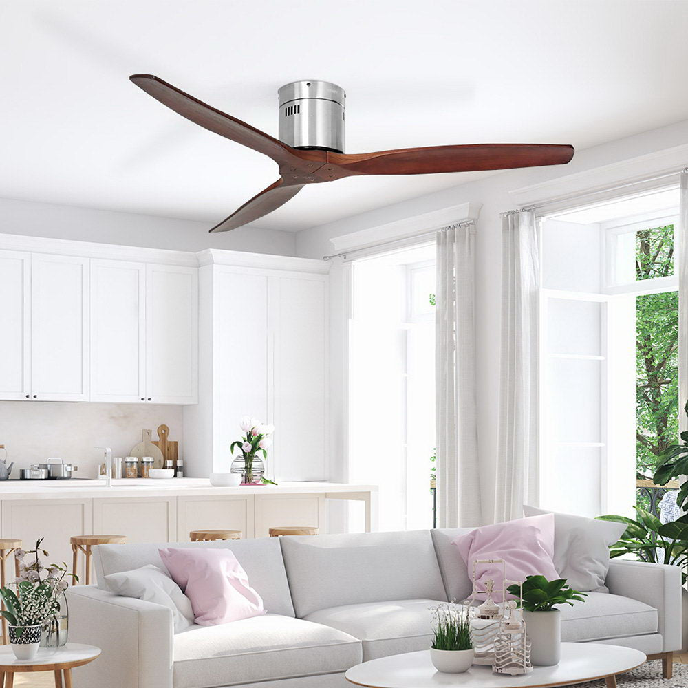 Devanti 52'' Ceiling Fan With Remote Control Fans 3 Wooden Blades Timer