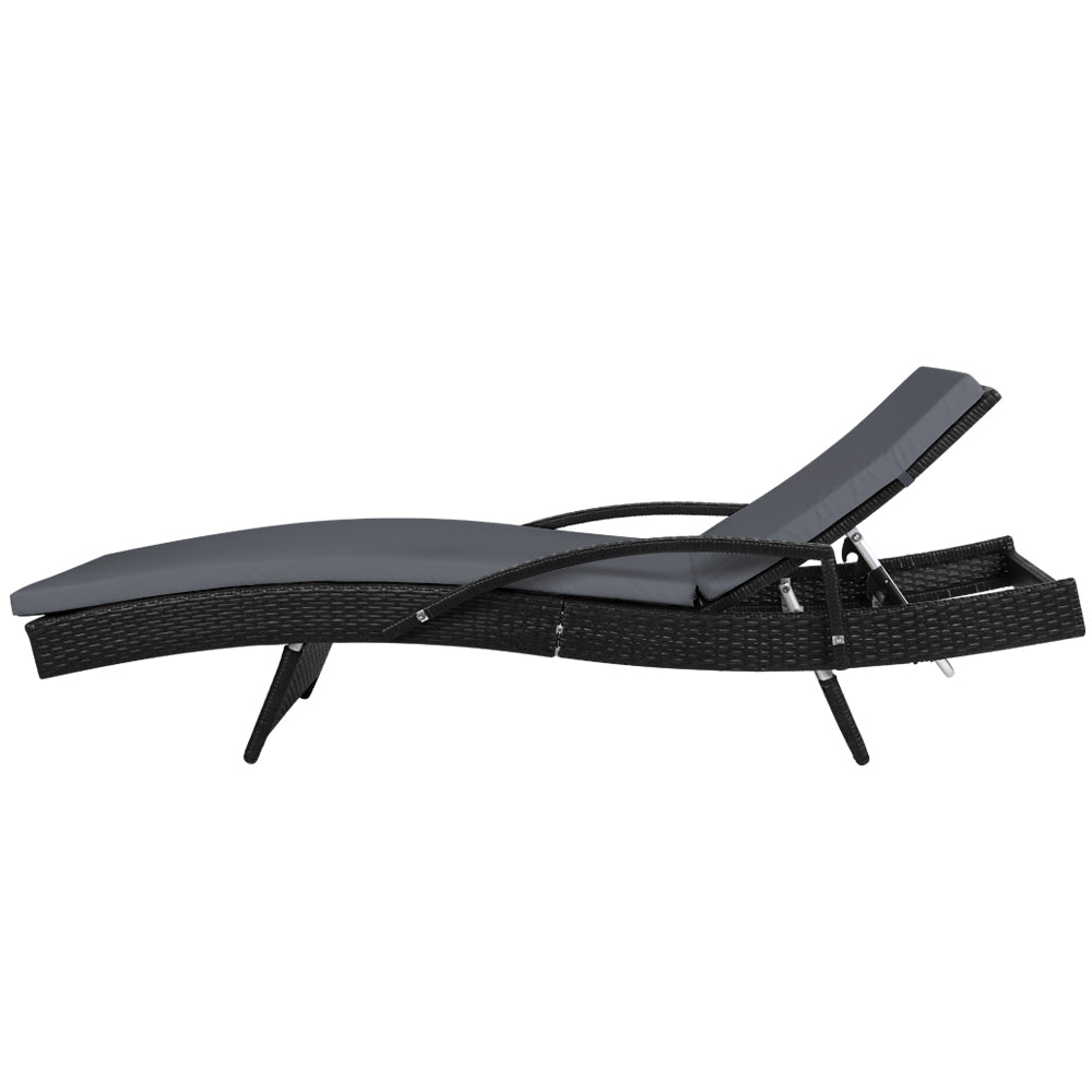 Gardeon Outdoor Sun Lounge - Black