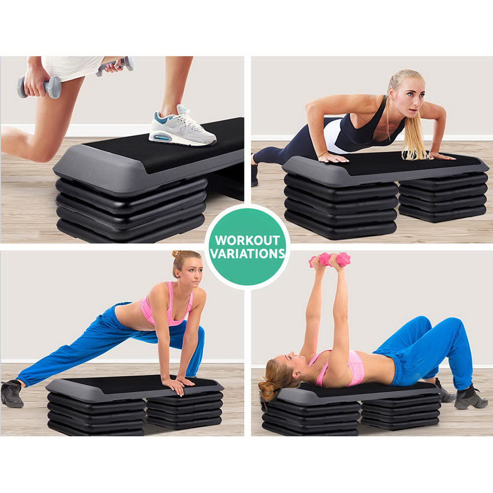 Everfit Set of 4 Aerobic Step Risers Exercise Stepper Workout Gym Fitness Bench Platform