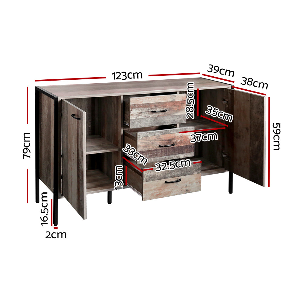 Artiss Buffet Sideboard Storage Cabinet Industrial Rustic Wooden