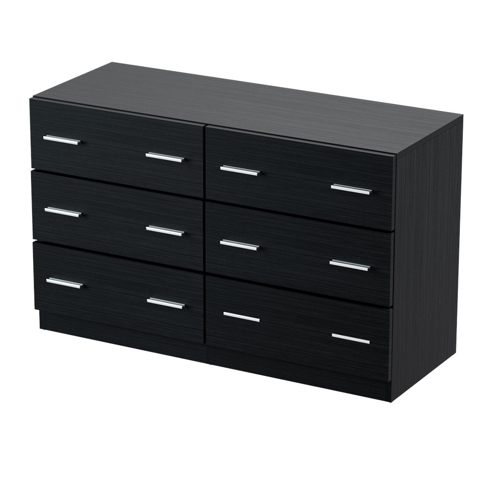 Artiss 6 Chest of Drawers Cabinet Dresser Table Tallboy Lowboy Storage Black