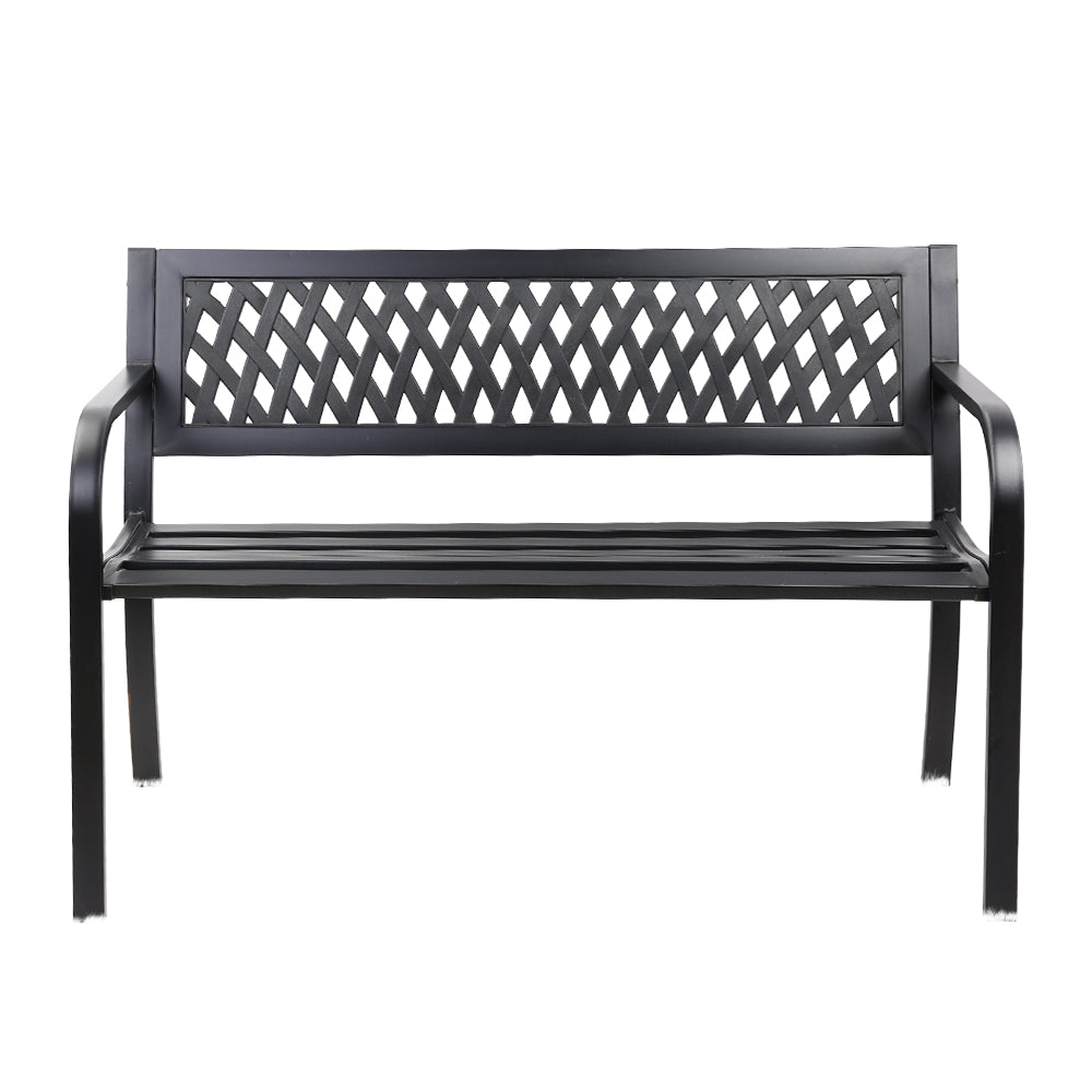 Gardeon Steel Modern Garden Bench - Black