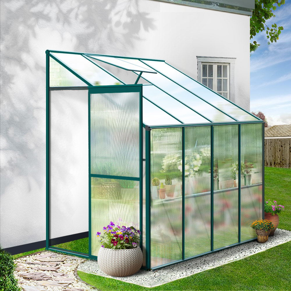 Greenfingers Greenhouse Aluminium Green House Garden Polycarbonate 2.52x1.27M