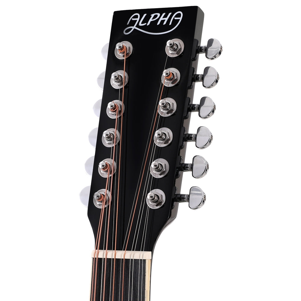 Alpha 42 Inch Acoustic Guitar 12 Strings w/ Equaliser Electric Output Jack Black