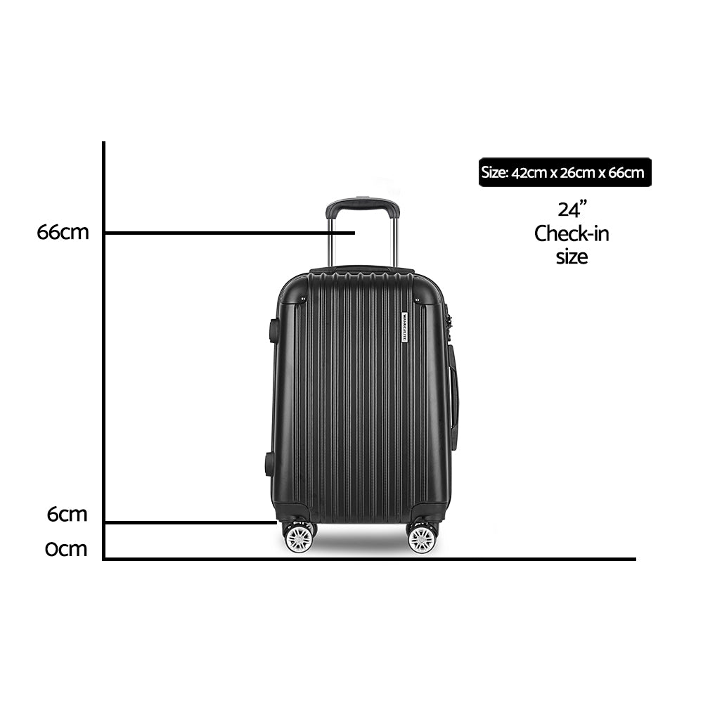 Wanderlite 24" Luggage Suitcase Hardcase Carry On Trolley Set Travel