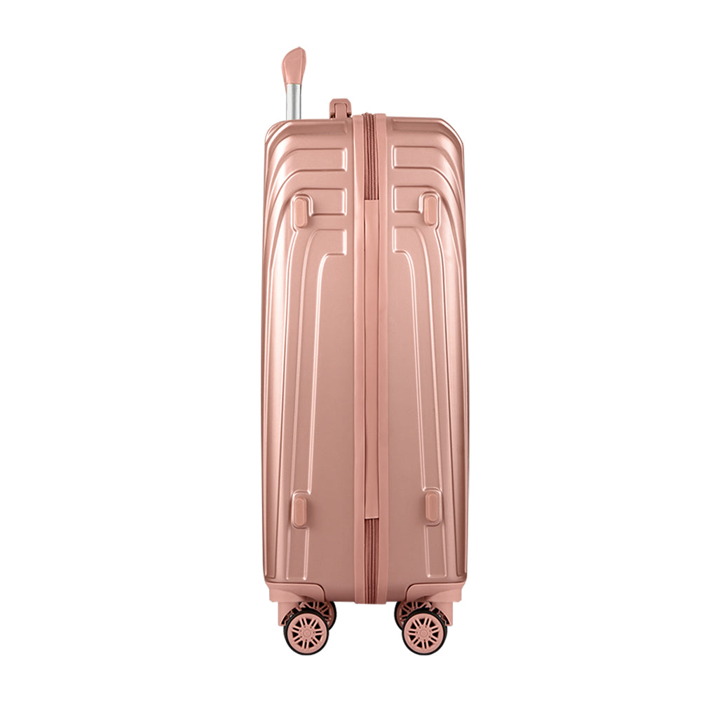 Wanderlite 75cm 3pc Luggage Trolley Suitcase Sets Travel TSA Hard Case Pink