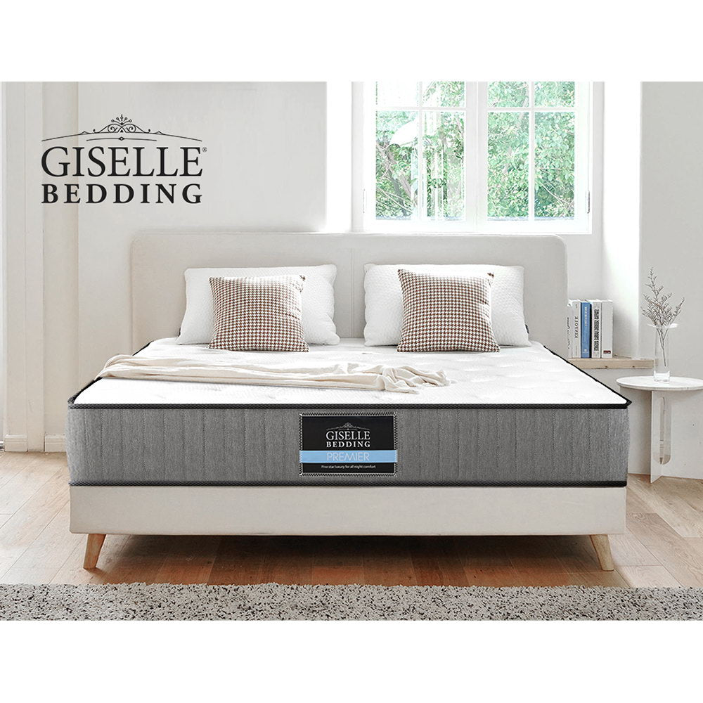 Giselle Bedding Queen Mattress Extra Firm Pocket Spring Foam Super Firm 23cm