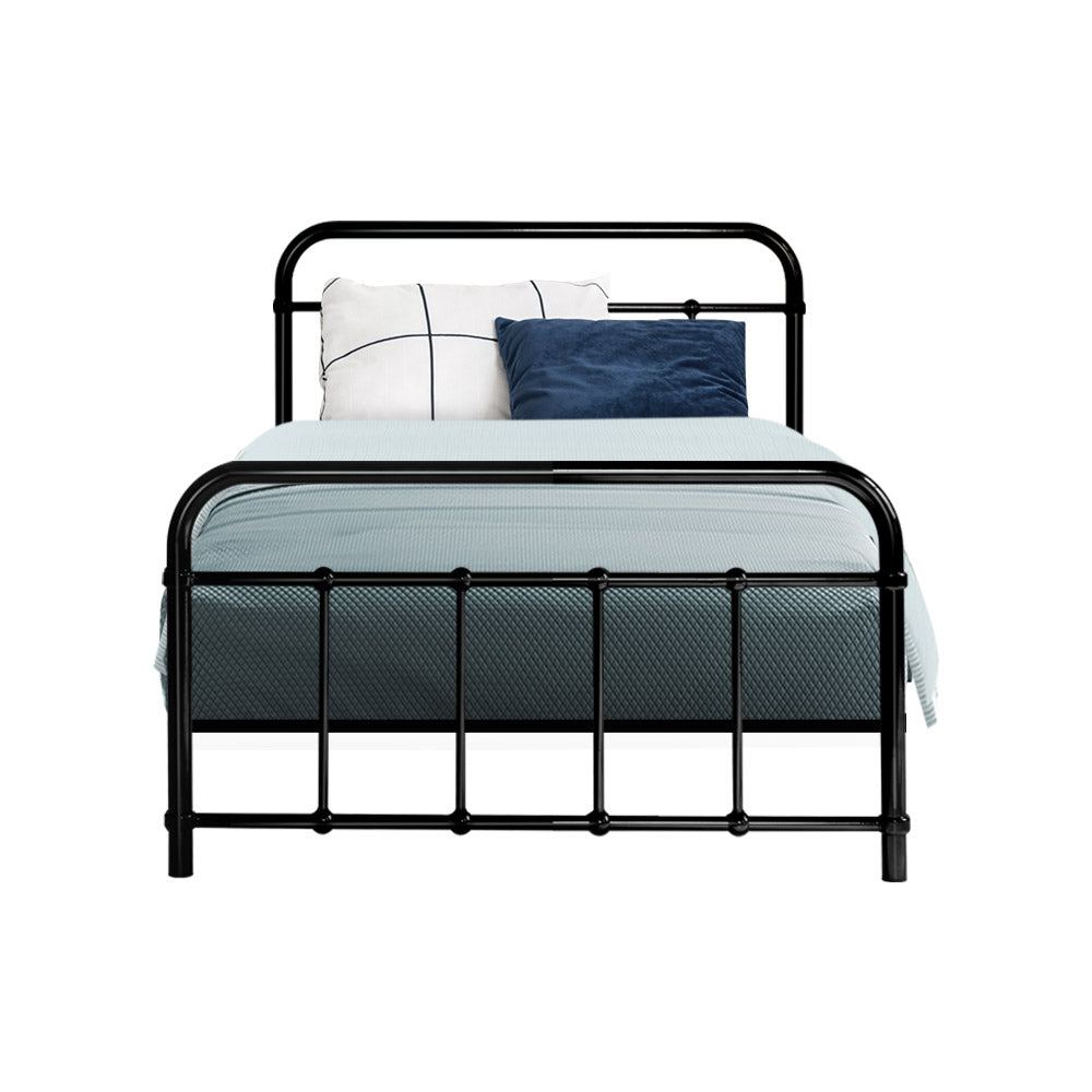 Artiss LEO Metal Bed Frame - Single (Black)