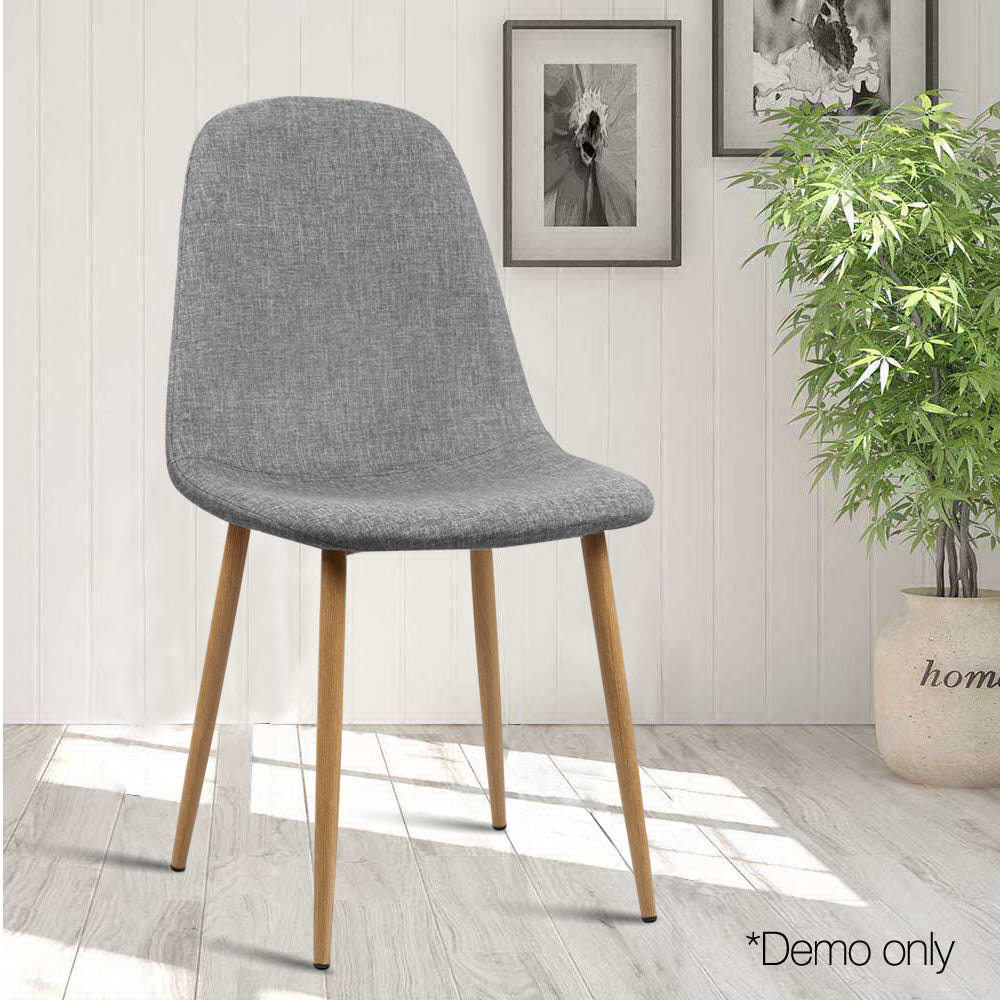 Artiss Set of 4 Adamas Fabric Dining Chairs - Light Grey