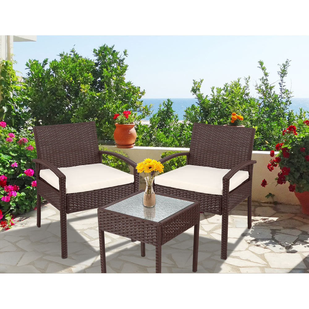 Gardeon 3-piece Outdoor Set - Brown