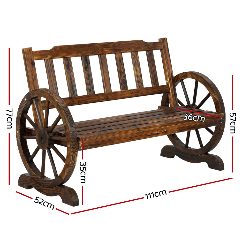 Gardeon Wooden Wagon Wheel Chair