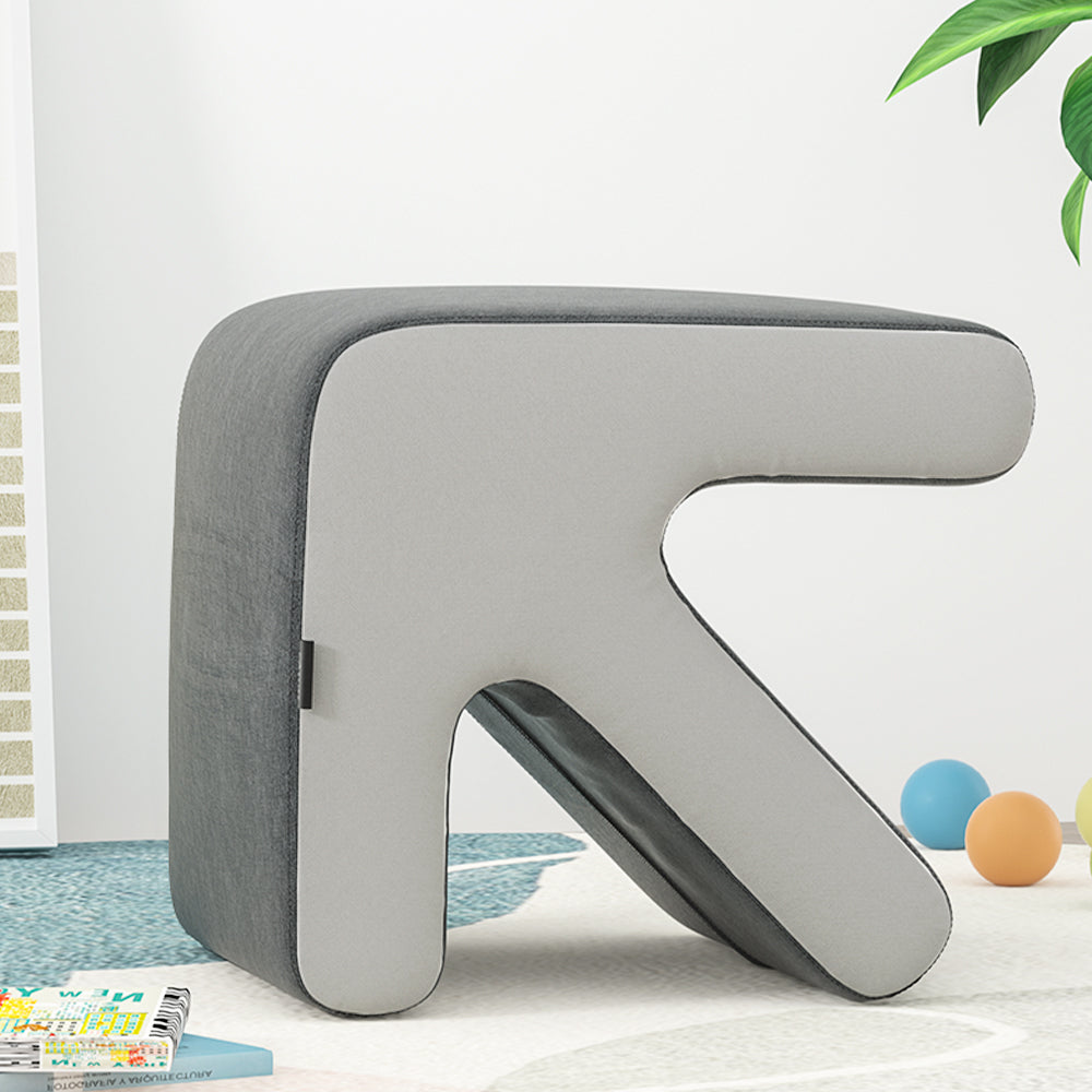 Artiss Ottoman Foot Stool Fabric Foot Rest Footstool Padded Seat Kids Grey